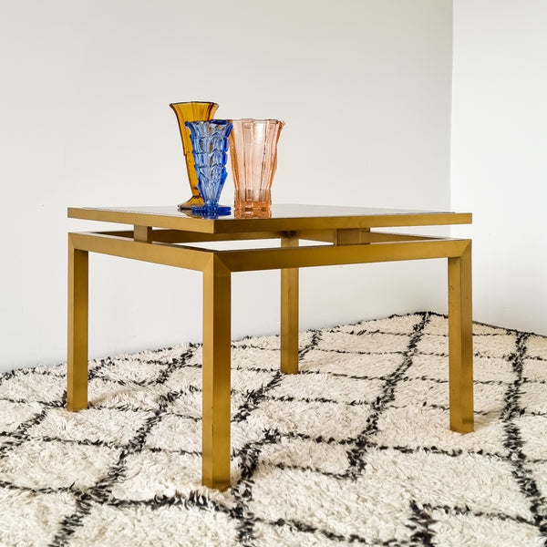 Maison Jansen style Brass and Smoked Glass Coffee or Side Table