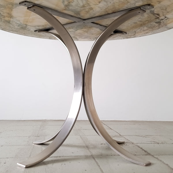Marble and Steel Dining Table