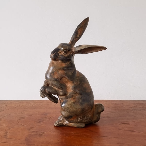 Pierre Chenet Bronze Hare Sculpture