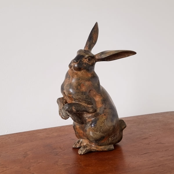 Pierre Chenet Bronze Hare Sculpture