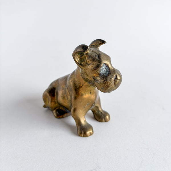 Vintage Brass Terrier Dog Figurine