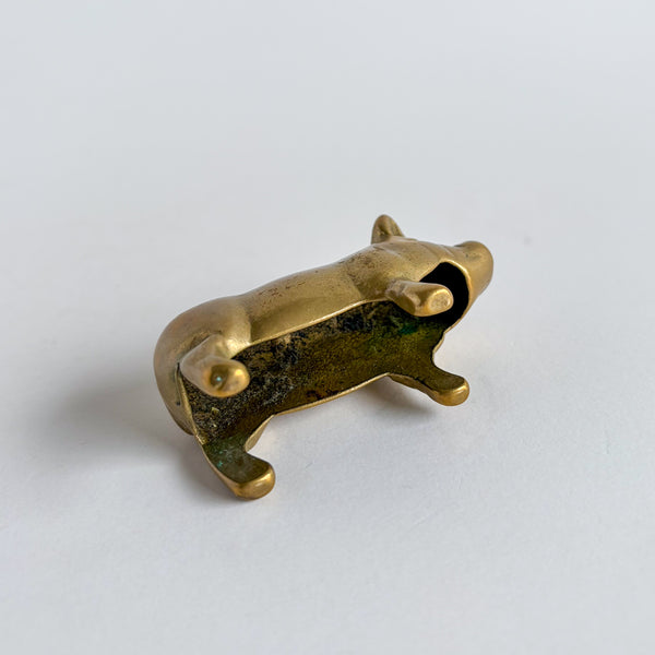 Vintage Brass Pig Figurine