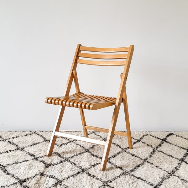 Vintage Wood Folding Chairs - Set of 3