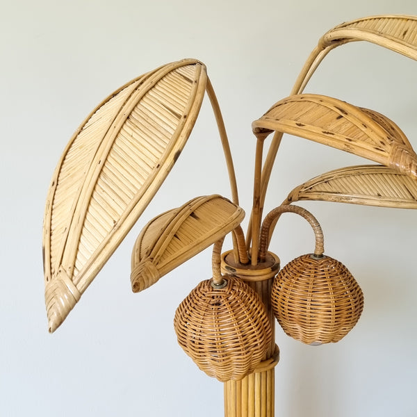 Vintage Rattan Coconut Lamp Mario Torres Lopez