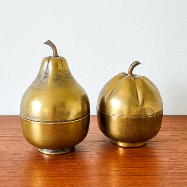 Pear Container Decorative Brass Apple and Pear Containers – Oddhaus Vintage