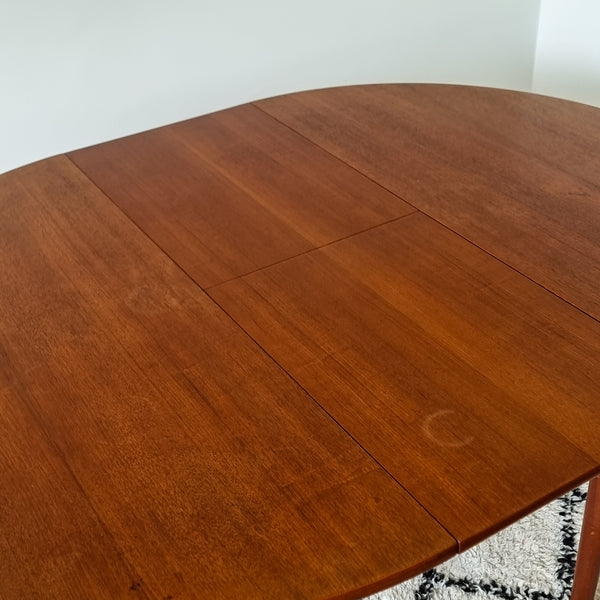 Round Teak Dining Table with Extension