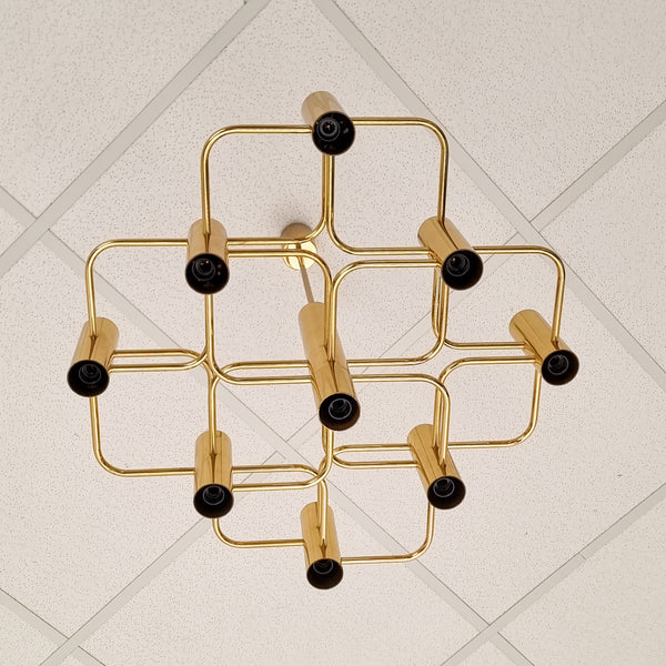 Gaetano Sciolari for Boulanger Gilded Brass Chandelier