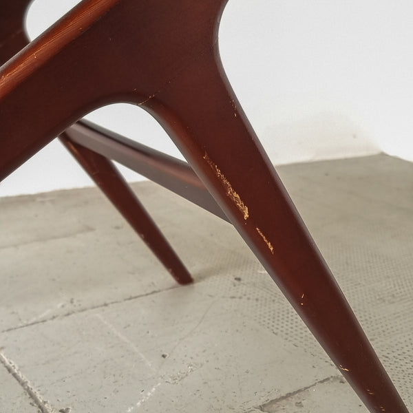 1950's Ilse Möbel Black Glass Top Coffee Table