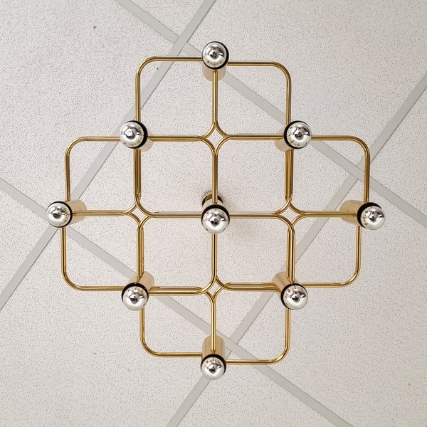 Gaetano Sciolari for Boulanger Gilded Brass Chandelier