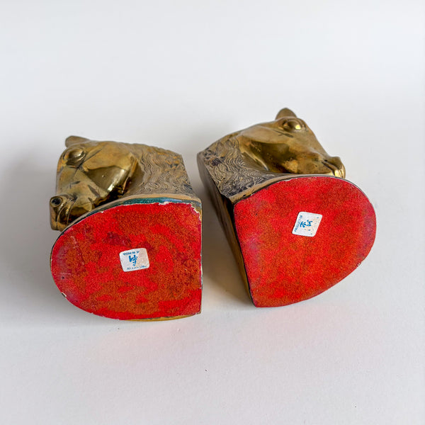 Brass Horse Head Bookends