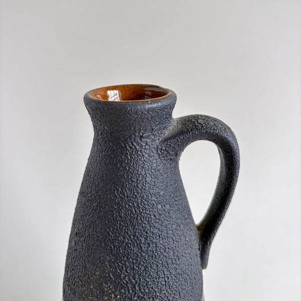 West Germany Vase Black and Amber Vase