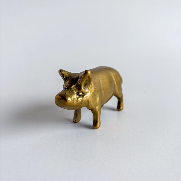 Vintage Brass Pig Figurine