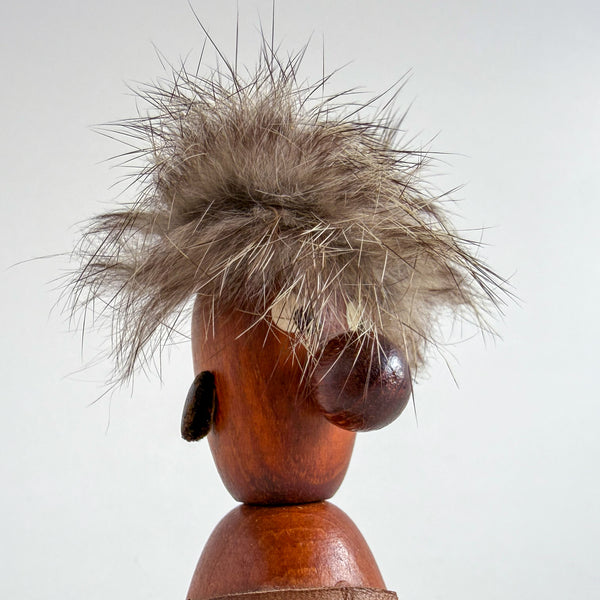 Vintage Teak Bottle Opener Figurine