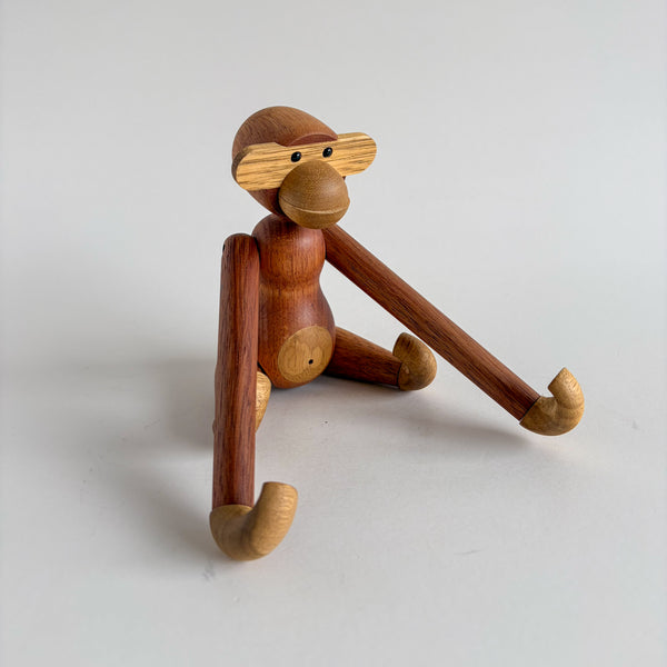 Teak Monkey Figure