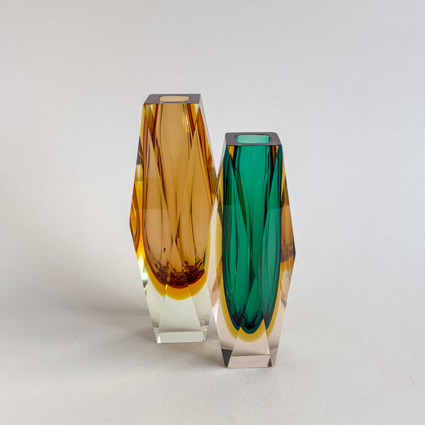Faceted Murano Sommerso Vases