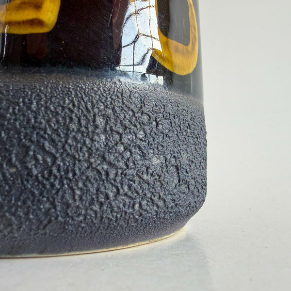 West Germany Vase Black and Amber Vase