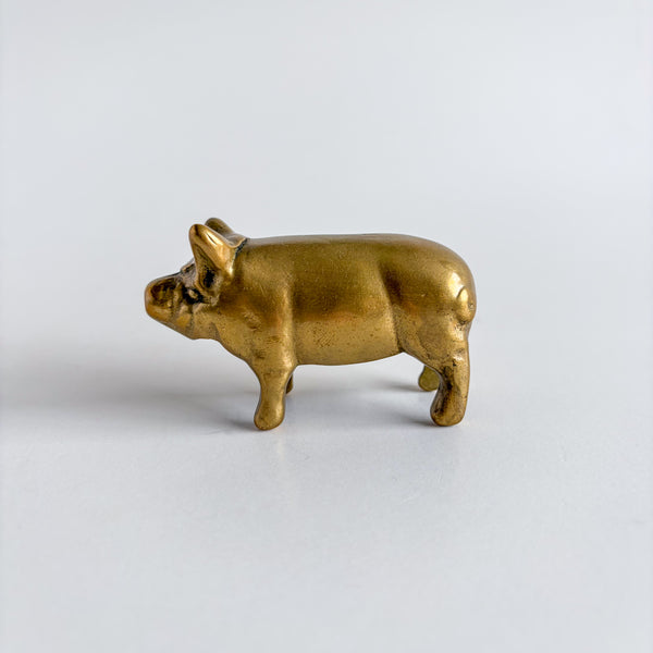 Vintage Brass Pig Figurine