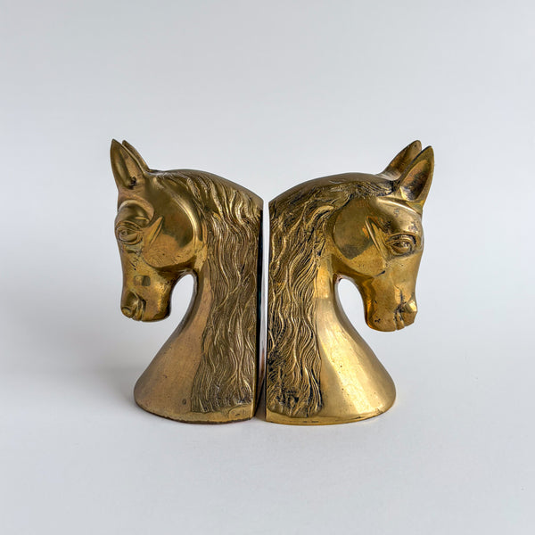 Brass Horse Head Bookends