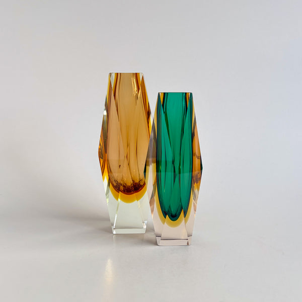 Faceted Murano Sommerso Vases