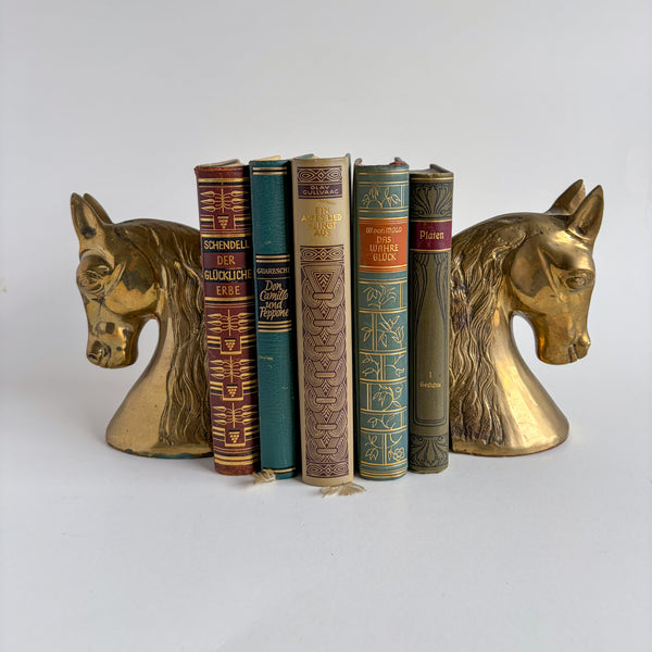 Brass Horse Head Bookends
