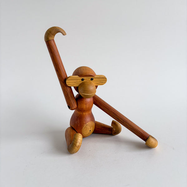 Teak Monkey Figure