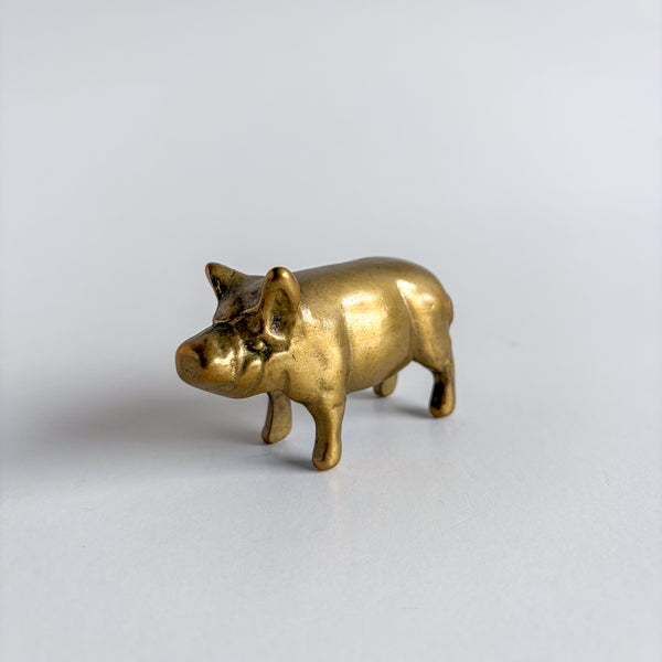 Vintage Brass Pig Figurine