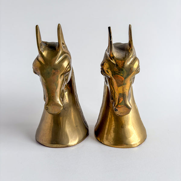 Brass Horse Head Bookends