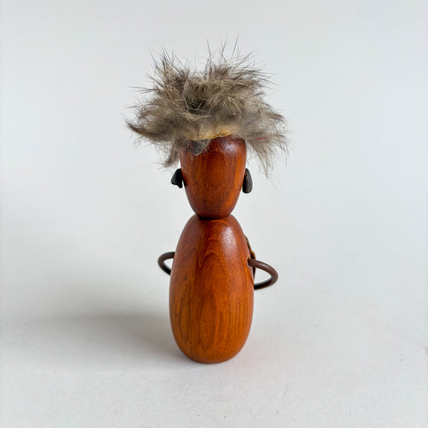 Vintage Teak Bottle Opener Figurine