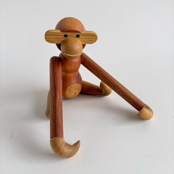 Teak Monkey Figure