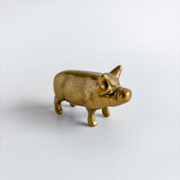 Vintage Brass Pig Figurine