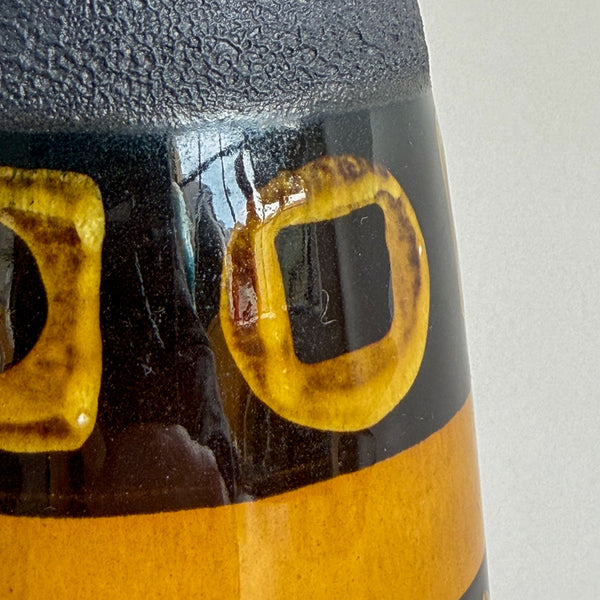 West Germany Vase Black and Amber Vase