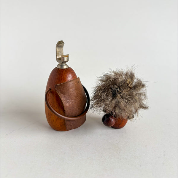 Vintage Teak Bottle Opener Figurine