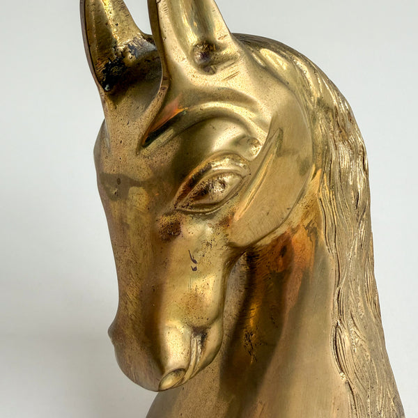 Brass Horse Head Bookends