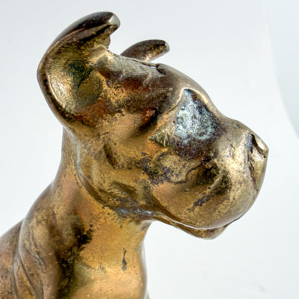 Vintage Brass Terrier Dog Figurine