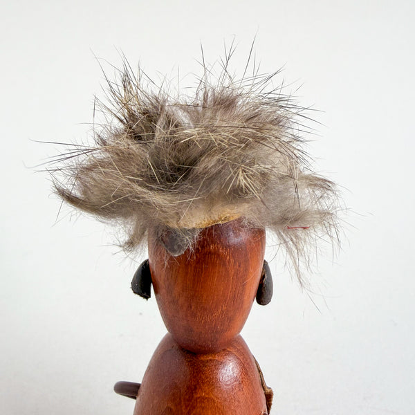 Vintage Teak Bottle Opener Figurine