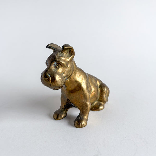Vintage Brass Terrier Dog Figurine