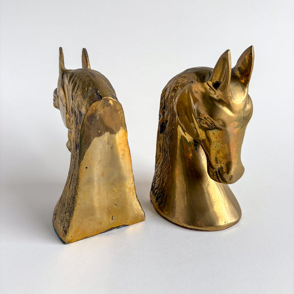 Brass Horse Head Bookends