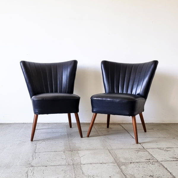 § Pair of Black Cocktail Chairs