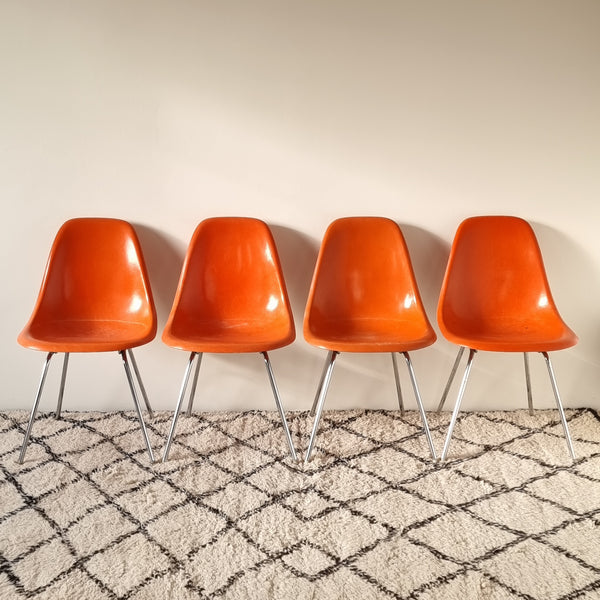 Vintage Eames DSX fiberglass side chairs - Set of 4
