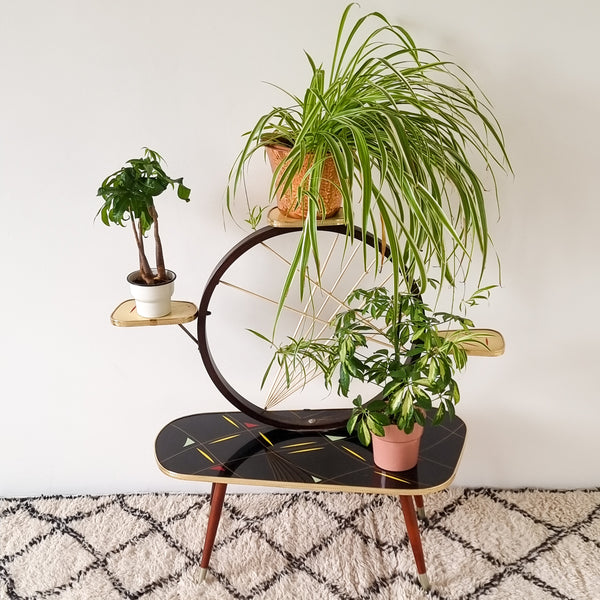 § Black Patterned Formica Plant Stand