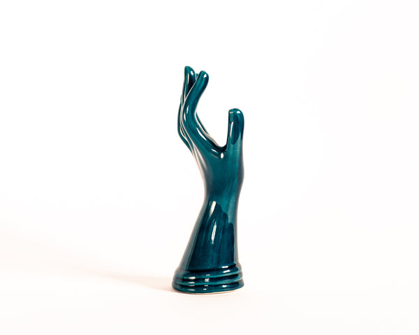 § Blue Ceramic Hand Rind Display / Bud Vase