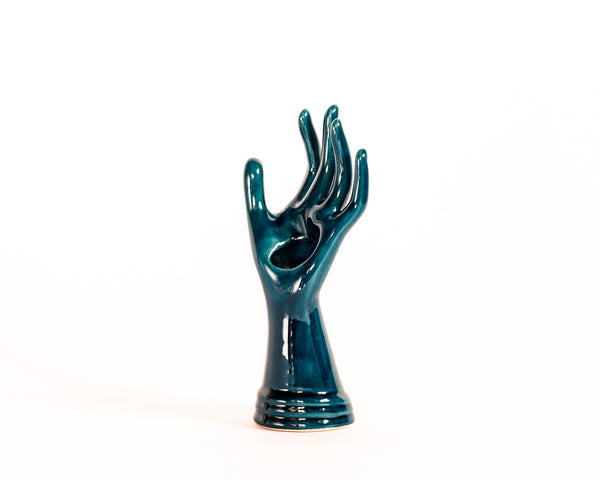 § Blue Ceramic Hand Rind Display / Bud Vase