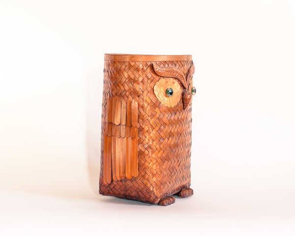 § Set of 3 Rattan Owl Baskets