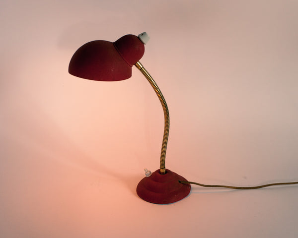 Red and Gold Industrial Desk Lamp