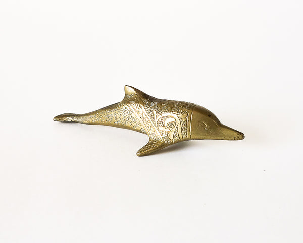 § Carved Brass Dolphin Figurine