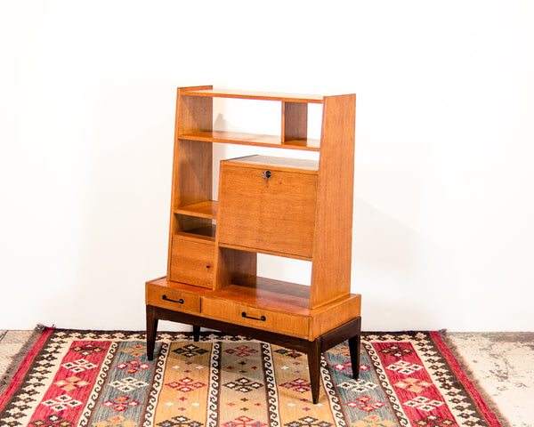 § Modernist Two-Toned Vintage Bookshelf Cabinet