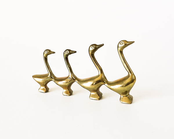 § Vintage Brass Geese Paperweight