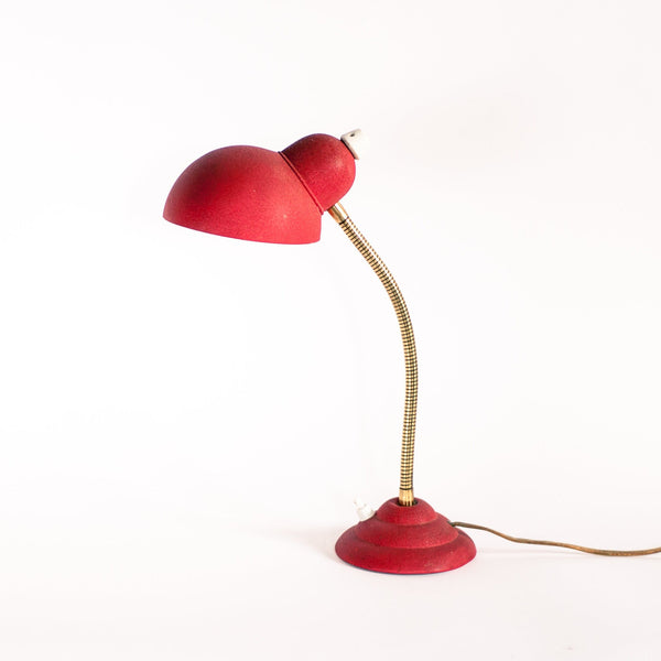 Red and Gold Industrial Desk Lamp