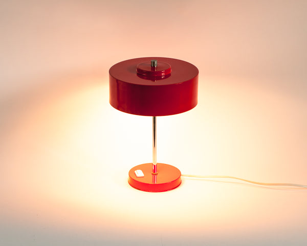 § 1970's Industrial Red Desk Lamp