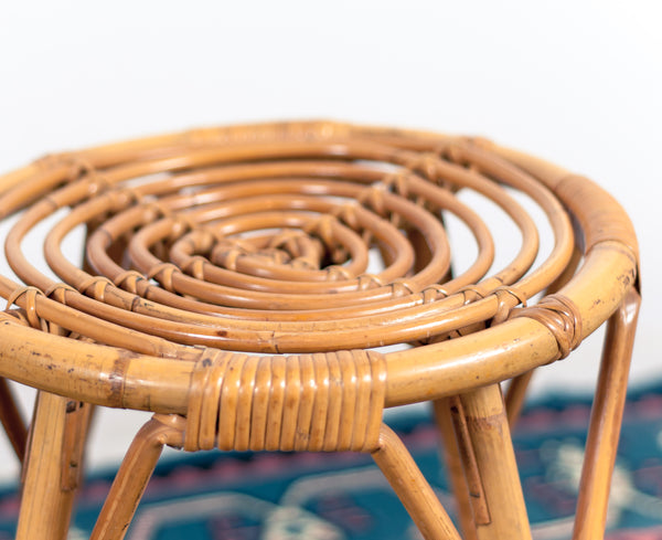 § Pair of vintage rattan stools
